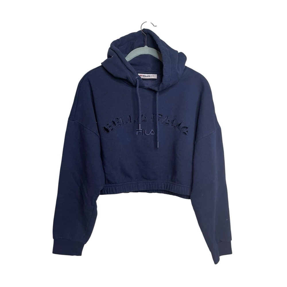 FILA Women's Navy Blue Cropped Hoodie